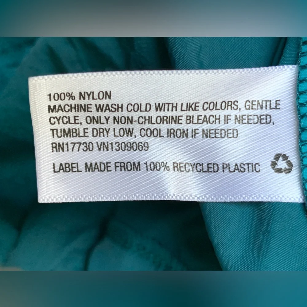 ALL IN MOTION Womens Teal Blue Green  Half Zip Pullover Nylon Windbreaker Jacket